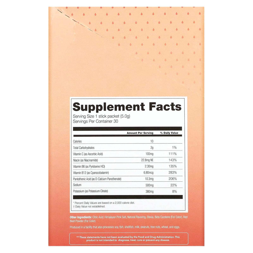 310 Nutrition, Hydrate, смесь для приготовления электролитов, персик и манго, 30 палочек по 5 г (0,18 унции)