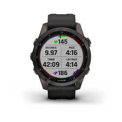 часы Garmin Fenix 7X Sapphire Solar титановый черный DLC с силиконовым ремешком 51 мм (010-02541-23)