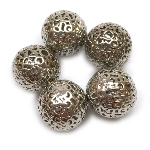 Бусины для украшений "Индия" 12 мм, родий