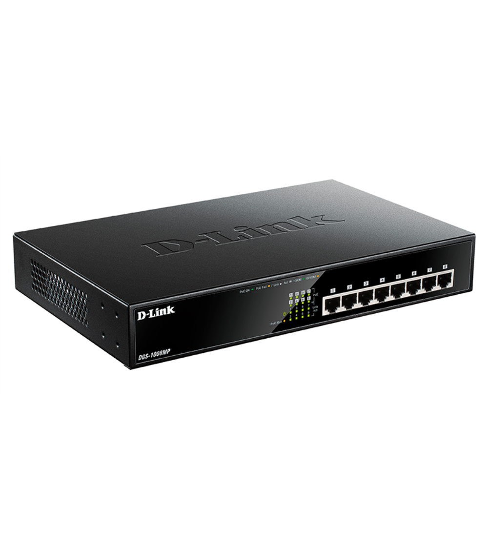 D-Link Unmanaged Switch 8x1000Base-T PoE, PoE Budget 125W, metal case