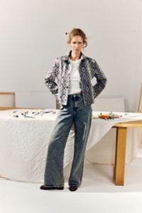 Джинсы широкие "Серо-голубые" женские