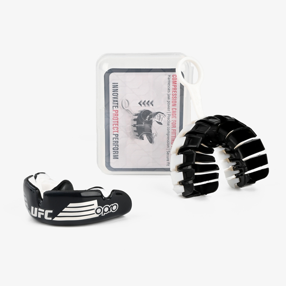 Боксерская капа Opro Instant Custom-Fit UFC Silver/Black