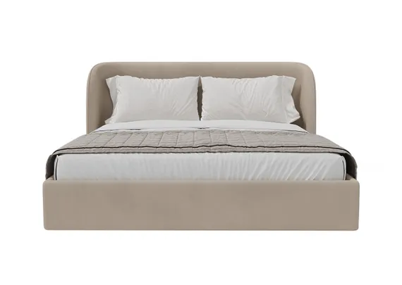Кровать двуспальная Classic 180 см (бежевый, велюр)