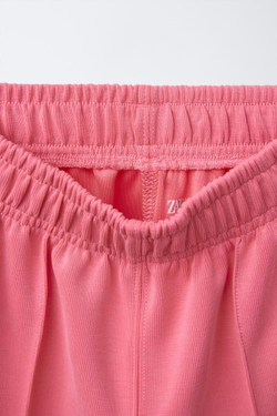 ZARA БРЮКИ WIDE LEG В СПОРТИВНОМ СТИЛЕ, КОРАЛЛОВЫЙ