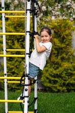 Детский спортивный комплекс для дачи ROMANA Богатырь мини Плюс 2 (желтый/серый) (Качели гнездо 100см)