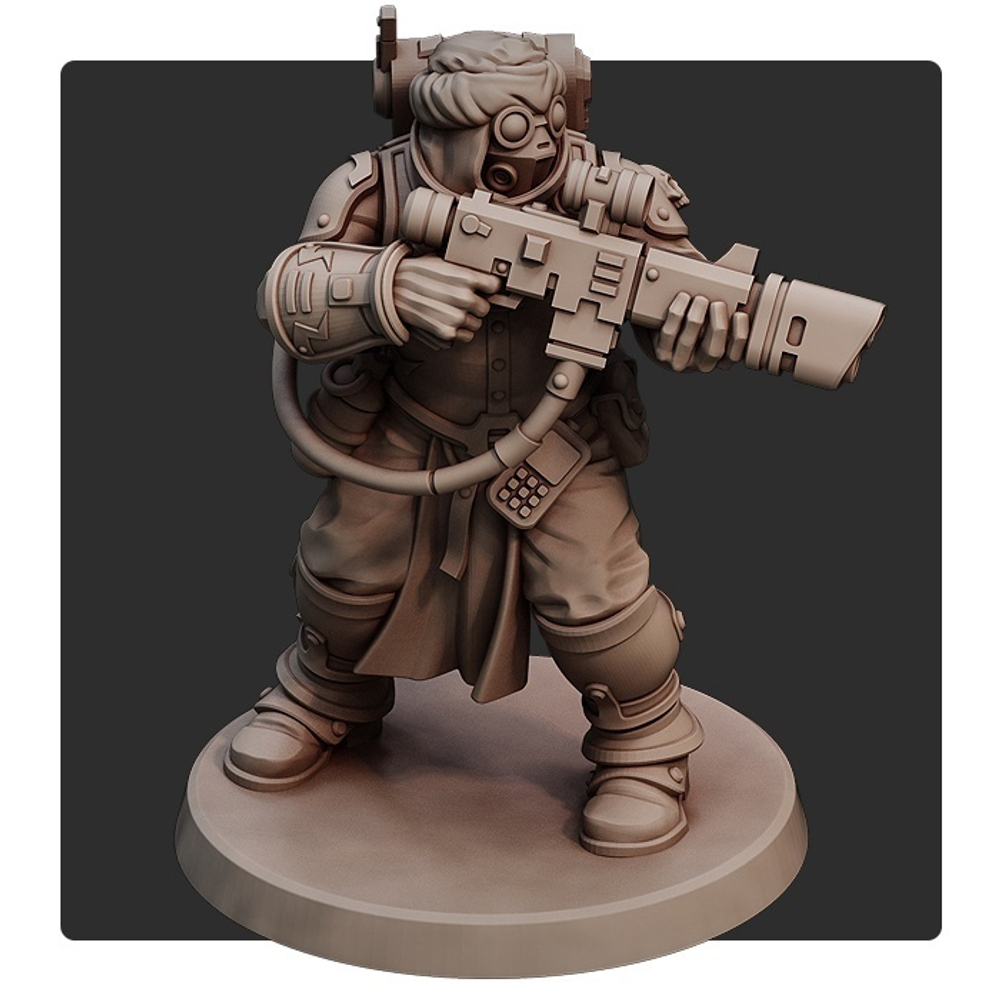 Astra Militarum Tallarn Desert Raiders Талларнский Гвардеец с хэллганом  миниатюра для AOS,Waha, Настольная игра, НРИ, Варгейм, РПГ