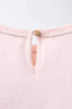 ZARA ТОЛСТОВКА С БАНТОМ ИЗ ВЕЛЬВЕТА, РОЗОВЫЙ