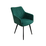 Стул ДМТ ножки чёрные, зелёный велюр