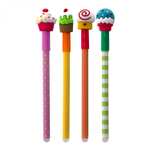 Ручка гелевая пиши-стирай Alingar, "Вкусняшки", 0,5 мм, синяя, фигурный колпачок, круглый, цветной, пластиковый корпус, карт. уп.