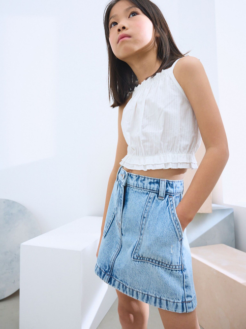 Юбка джинсовая с карманами для девочки Next AD0-179, Голубой