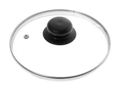 Крышка с ручкой стеклянная с метал/обод 22 см низ.