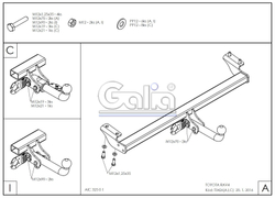 Фаркоп оцинкованный Galia T042C для Toyota Rav 4 2000-2006(паспорт и сертификат в комплекте)(без электрики)