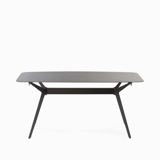 Обеденный стол Scarlet 160х80 черный, ножки сталь, столешница керамика