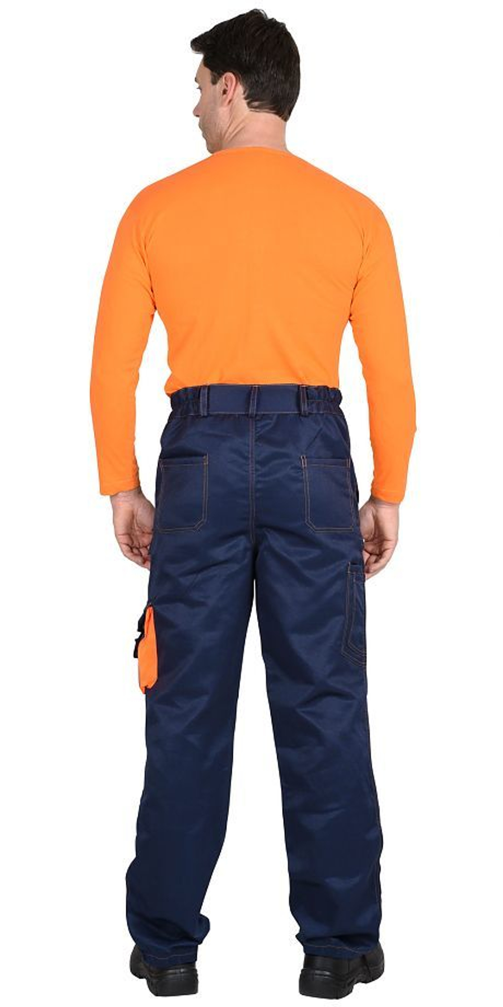 Брюки Темно-синие с оранжевым