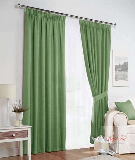 Комплект штор Палермо (мятный), Вуаль (белая)