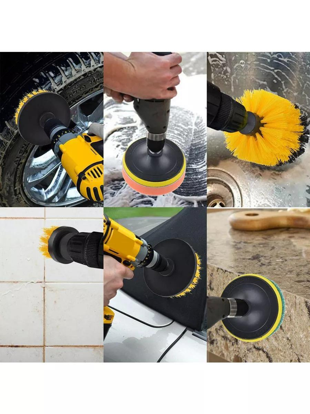 Glosswork Drill Brush Medium Щетка для чистки ковров, средней жесткости, под дрель