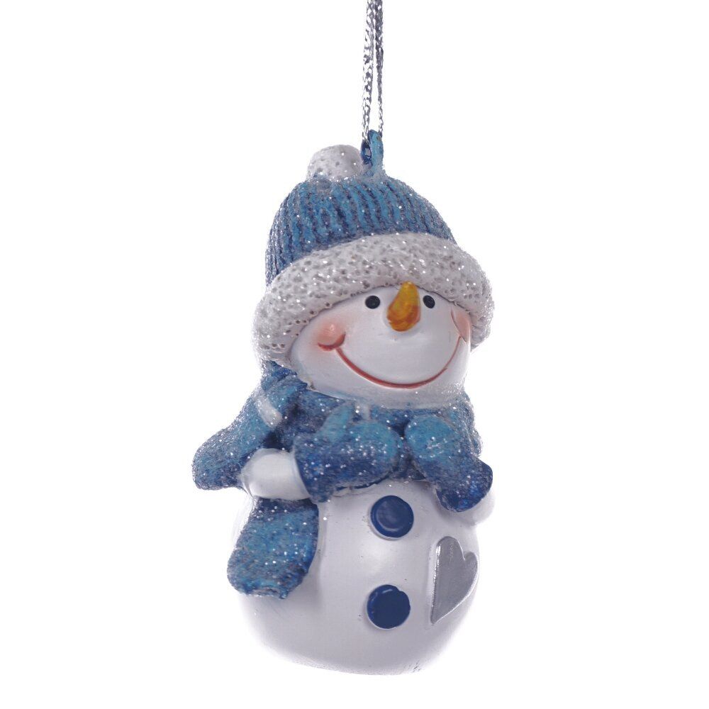 GAEM Фигурка декоративная подвесная "Снеговик", L4 W2,5 H6 см, 2в.