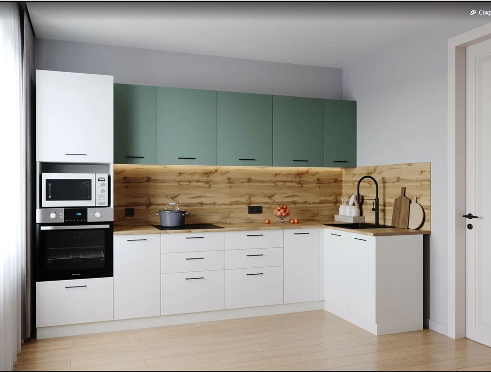 Кухонный гарнитур угловой Муссон 3200x1400 мм (38мм)