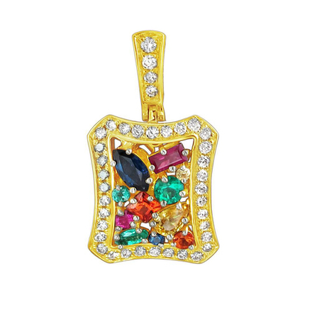 Подвеска с бриллиантами  из комбинированного золота JA-P-682782-3