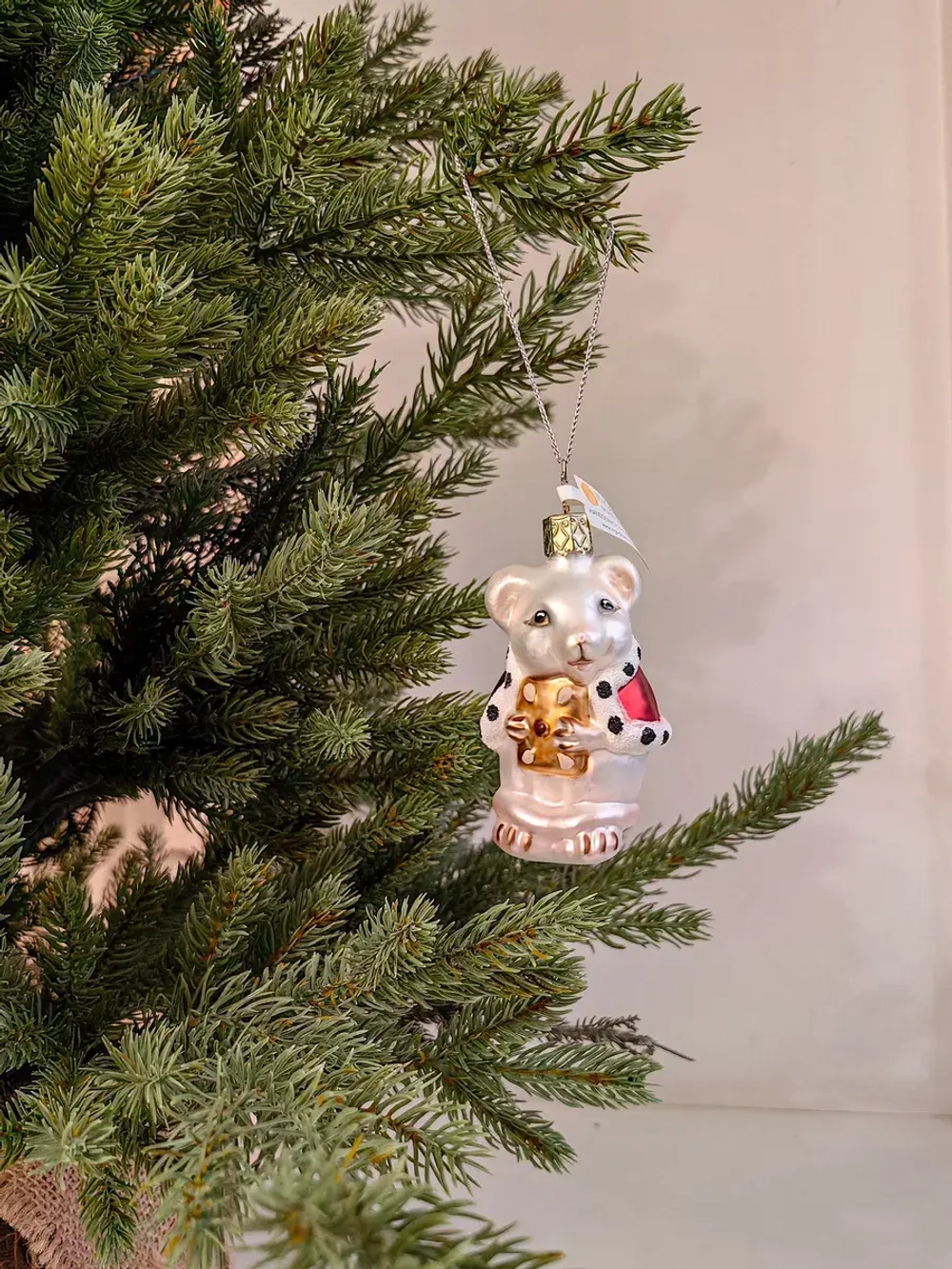 Елочная игрушка Мышь-король стекло