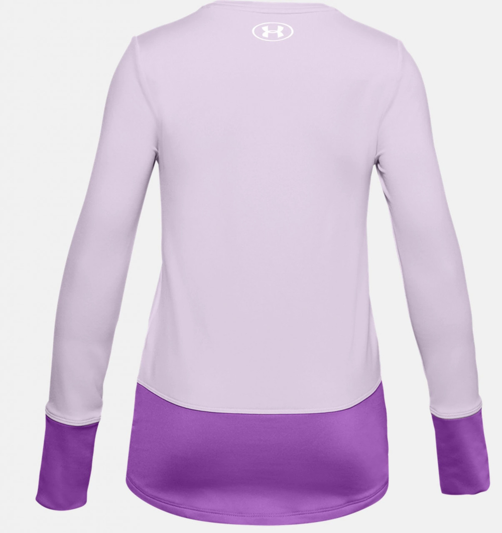 Футболка для девочки теннисная Under Armour ColdGear Long Sleeve Crew - Фиолетовый