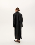 Кожаный плащ, чёрный