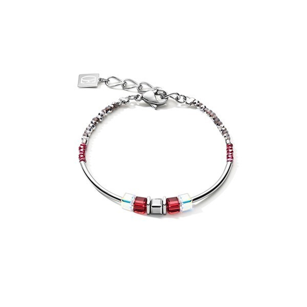 Браслет Coeur de Lion Frontline Silver-Red 5042/30-0300 цвет серебряный, красный
