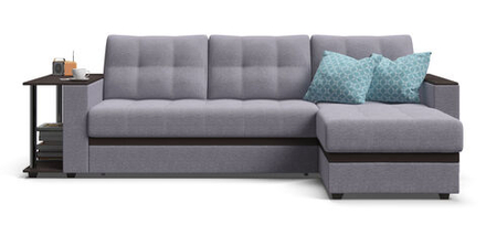 Угловой диван Атланта Люкс Рогожка Мальмо платина