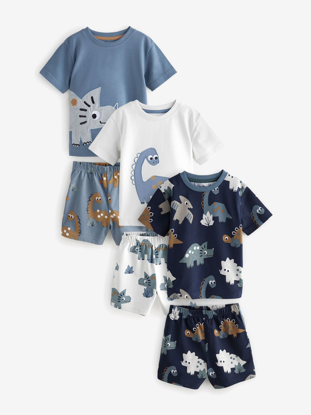 Пижама для мальчика Next AC0-926, 3 шт., Голубой, Белый, Темно-синий