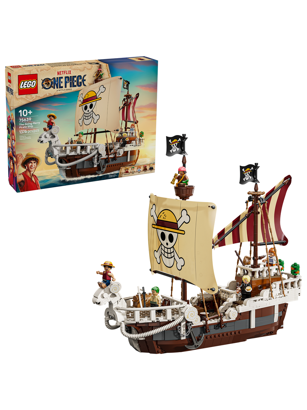 Конструктор лего уан пис Веселый пиратский корабль 75639 | LEGO One Piece The Going Merry Pirate Ship 1376 деталей 10+