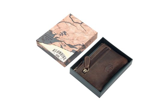 Ключница KLONDIKE «Luke», натуральная кожа в темно-коричневом цвете, 11 х 7,5 см