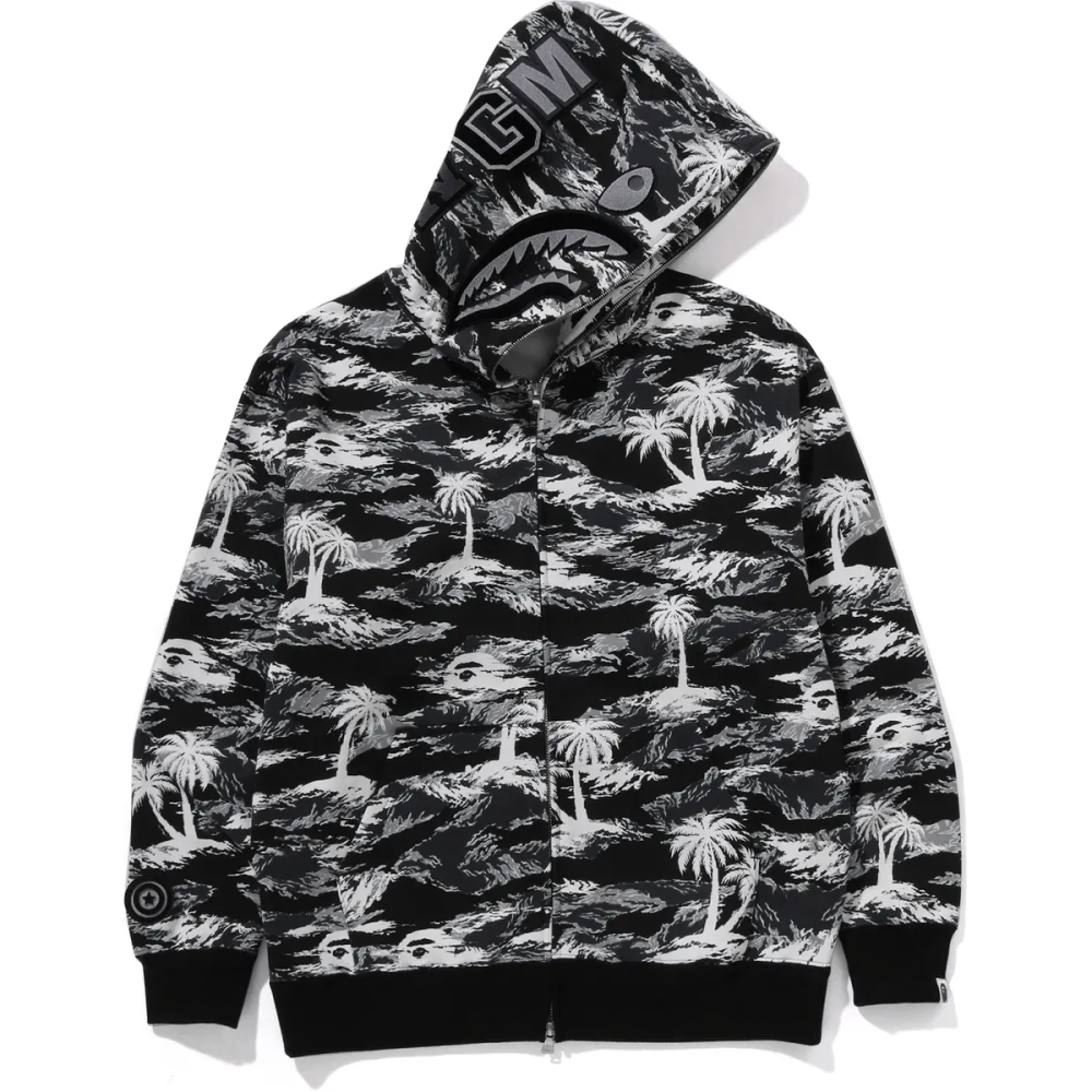 A Bathing Ape Palm Tree Camo Relaxed Fit Shark Full Zip Худи