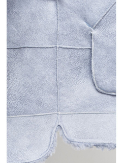 Шуба женская чебурашка тедди экомех, голубая, SilverFox