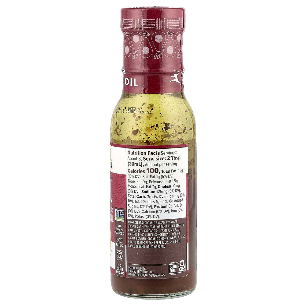 Primal Kitchen, бальзамический винегрет и маринад, сделанный с маслом авокадо, 237 мл (8 жидк. унций)