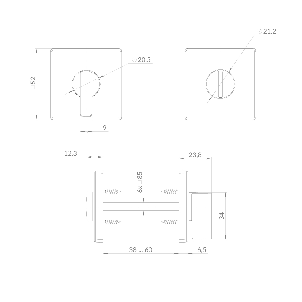 Ручка поворотная BK6.K.EST.Q52.JOY SSG-39 сатинированное золото