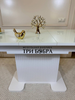 Кухонный раскладной стол "Монро", белый глянец