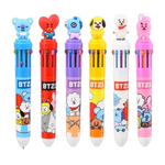 Ручка шариковая, автоматическая, 10в1, Basir, серия "ЗВЕРЮШКИ", 10-ти цветная, с резиновой фигуркой, 36 шт