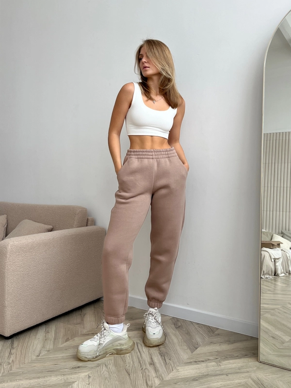 Джоггеры OVERSIZE, с начесом, какао