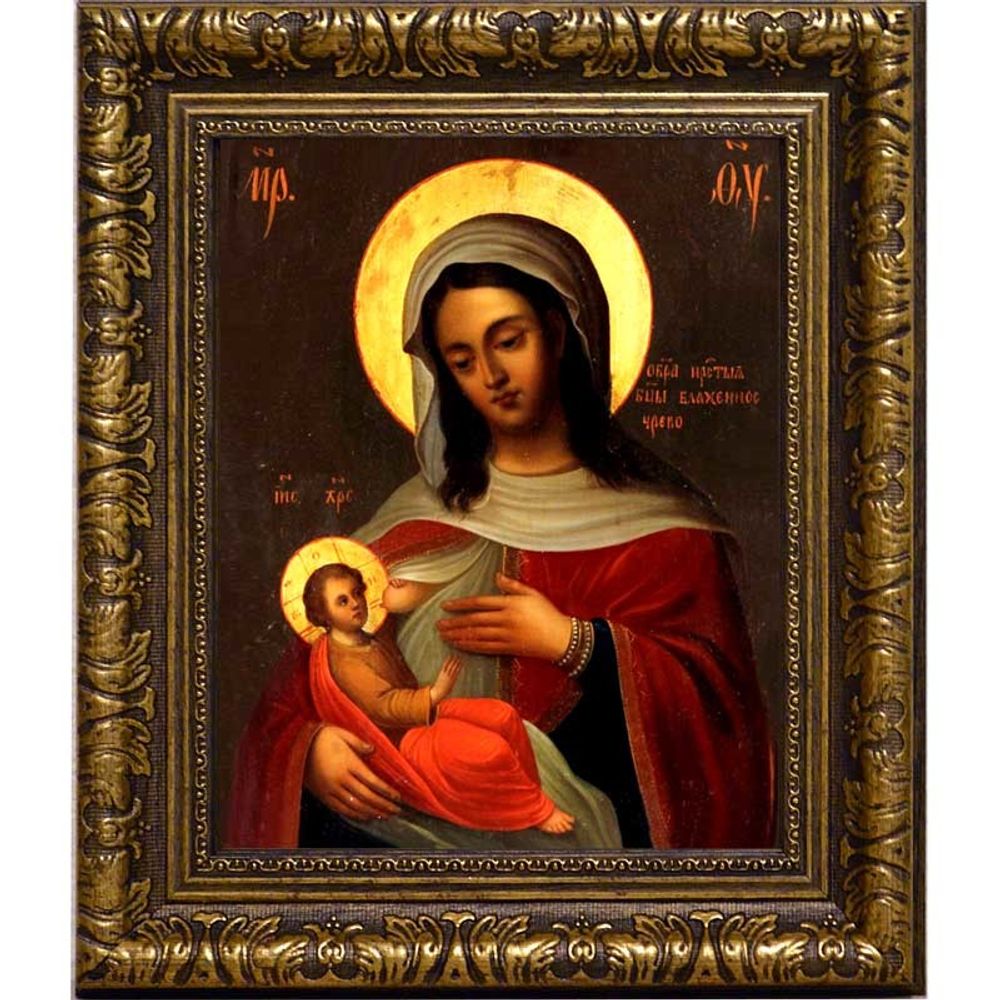 Блаженное Чрево. Барловская икона Божьей Матери на холсте.