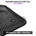 Передние автомобильные коврики ЭВА с бортами для Hyundai Santa Fe II (09-12г.) рестайлинг