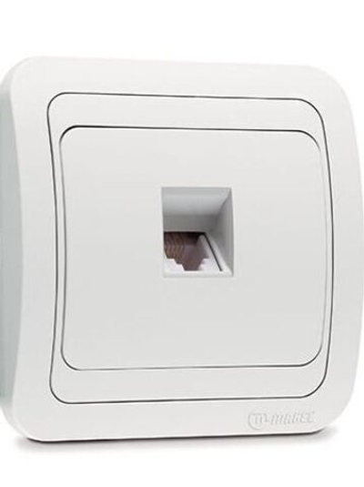 Розетка телефон RJ-11 Makel Mimoza белая 12014