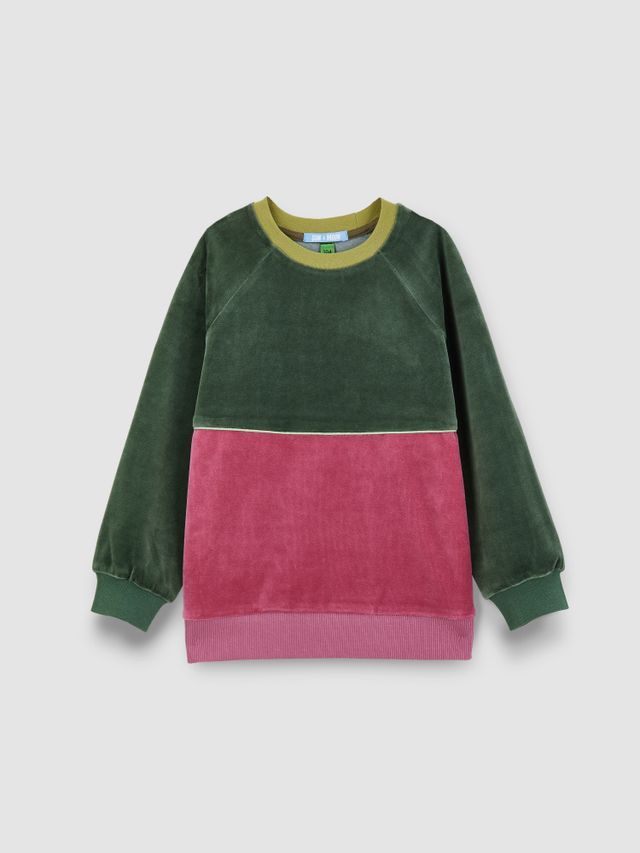 Велюровый свитшот ГРАНИТ/БРУСНИКА