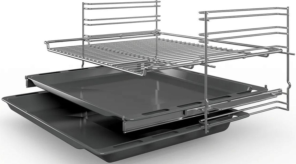 Электрический духовой шкаф Bosch HBF534ES0Q, гриль, конвекция, самоочистка EcoClean, нержавеющая сталь/черный