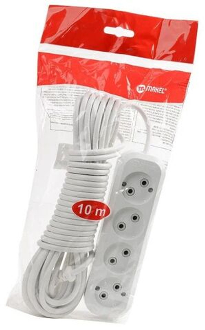 Сетевой удлинитель без заземления 10 метра 4 розетки MAKEL MGP 148