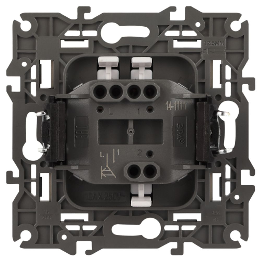 Кнопка ЭРА Elegance 14-1111-16 , 10АХ-250В, Elegance, титан