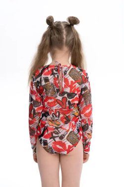 Сплошной детский купальник с рукавами "Fashion"