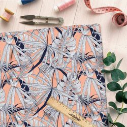 Ткань мембрана листья монстеры белые