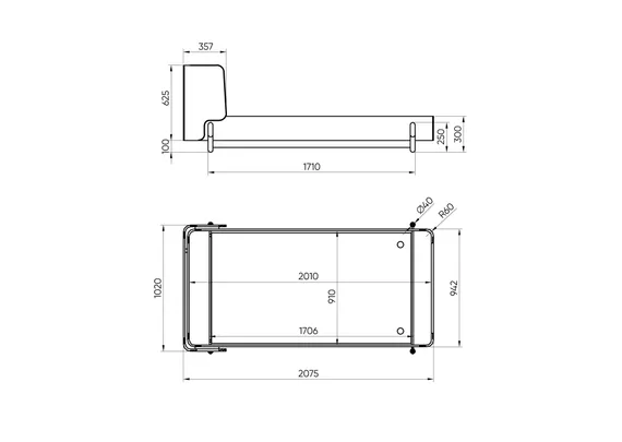 Кровать Basic спальное место 90*200 см (молочный, антивандальная)