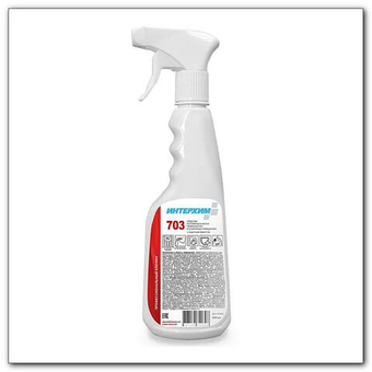 Кислотное средство очистки поверхностей в санитарных помещениях с защитным эффектом 0,5л. №703 спрей. Интерхим