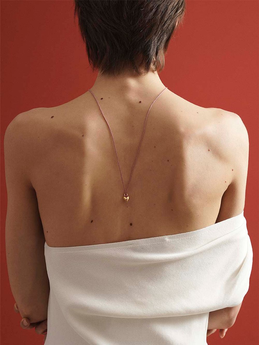 Подвеска Замочек на шнурке, позолота